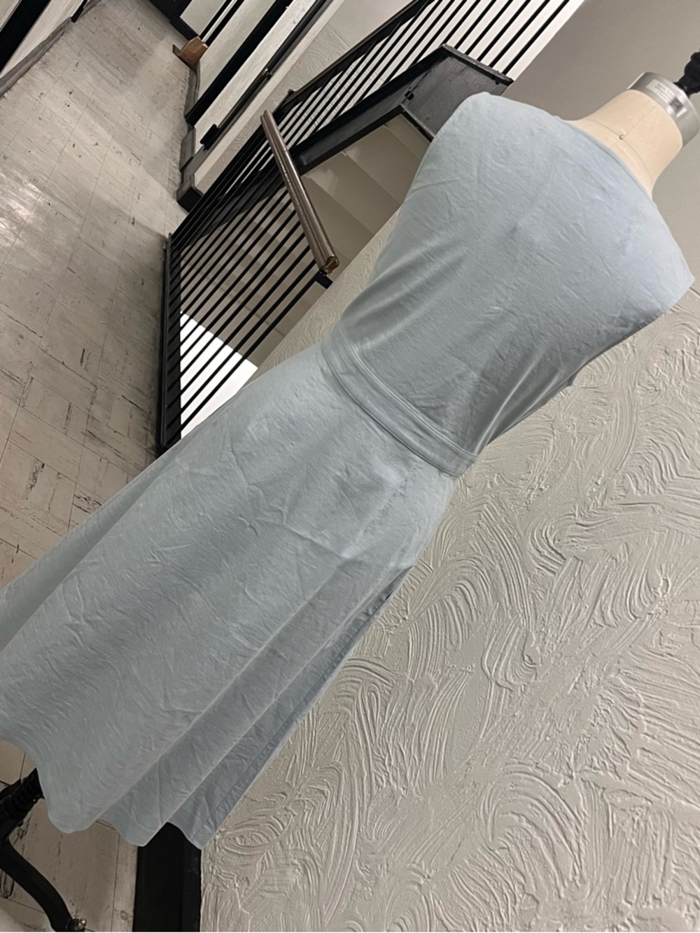 Theory Sleeveless Pale Blue Linen Midi Wrap Dress NWT - Picture 3 of 14